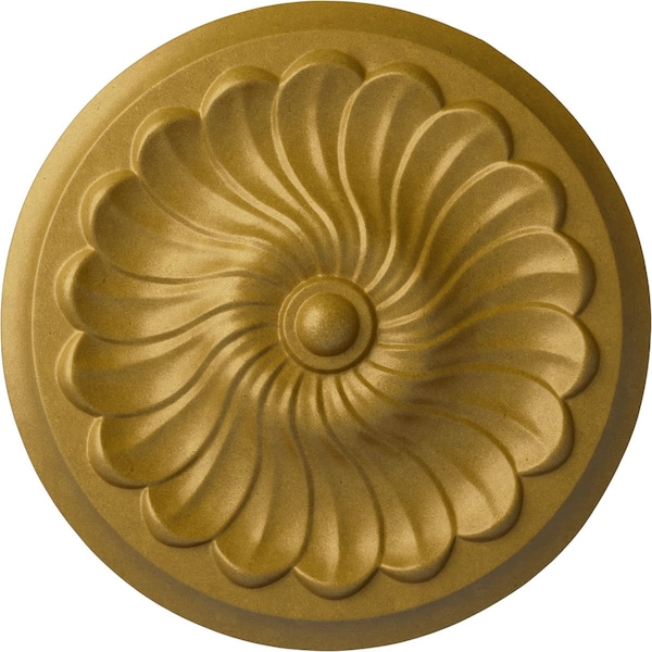 Ekena Millwork Flower Spiral Ceiling Medallion (Fits Canopies up to 2"), 12 1/4"OD x 2 1/4"P, Pharaohs Gold CM12FLPGS - main